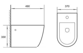 Биде CeramaLux 2197-1MB подвесное черное